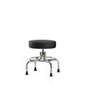 Screw-Lift Stool, Vinyl, CR, Glides, Blk