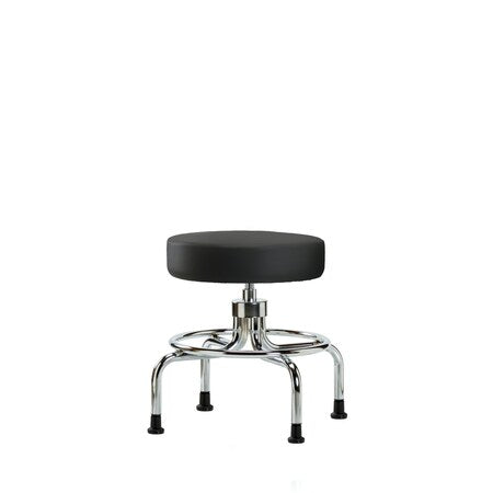 Screw-Lift Stool, Vinyl, CR, Glides, Blk