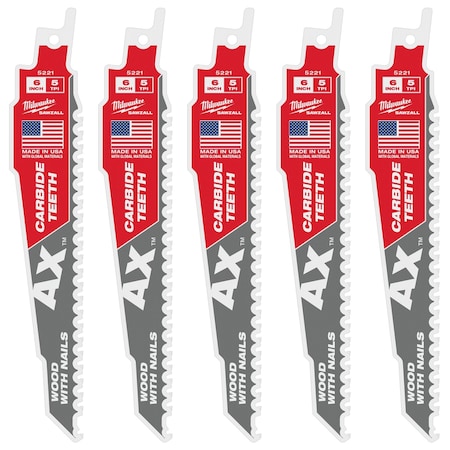 THE AX w/CARBIDE TEETH 5T 6L 5PK