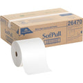 Sofpull Hardwound Paper Towels, 1 Ply, Continuous Roll Sheets, 1000 ft, White, 6 PK