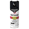 Rust Preventative Spray Paint, Black, Satin, Solvent, 12 Oz