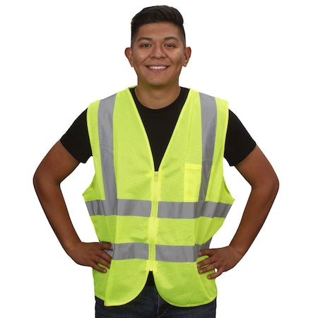 Safety Vest, Type R, Class 2, Mesh, Lime