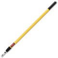 48" to 72" Push In Telescopic Handle, 1 1/8 in Dia, Yellow, Aluminum
