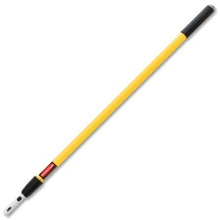 48" to 72" Push In Telescopic Handle, 1 1/8 in Dia, Yellow, Aluminum