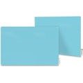 Dry Erase Board, Glass, 24 in, 36 in, No Frame Frame, Blue, Gloss