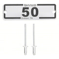 Locker Number Plate, 2 3/8 in W, 3/4 in H, White paper w/ clear plastic cover