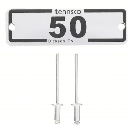 Locker Number Plate, 2 3/8 in W, 3/4 in H, White paper w/ clear plastic cover