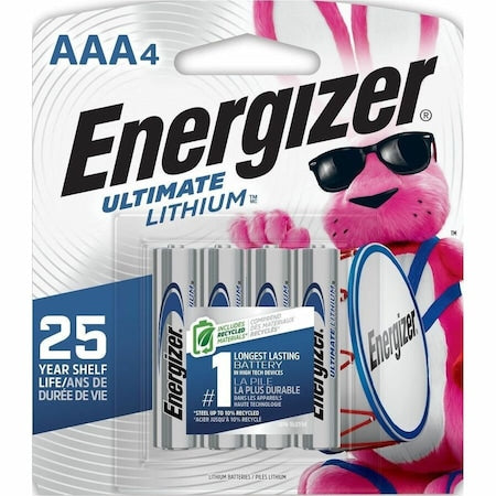 Ultimate Lithium, AAA Lithium Battery, 1.5V DC, PK4