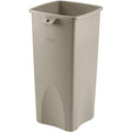 Untouchable(R) 23 gal Square Heavy Duty Plastic Can, Beige, None, Plastic, 15 1/2 in