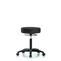 Rutledge Vinyl Stool without Back - Medium Bench Height with Casters in Charcoal Trailblazer Vinyl