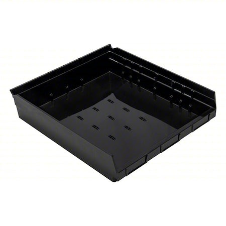 Economy nesting shelf bin, Plastic, Black, 4 in H, 16 1/2 in W, 17 7/8 in L