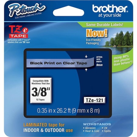 Label/Ribbon Cartridge, Clear, Gloss, 3/8 in W