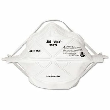 Particulate Respirator, N95, VFlex, Flat-Fold, Non-Adj. Straps, Metal Nose Clip, S, PK50