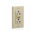 Straight Blade Receptacle, 5-20R, 20 A, 125V AC, 2 Pole, 3 Wire, Flush Mount, Single, Ivory