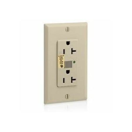 Straight Blade Receptacle, 5-20R, 20 A, 125V AC, 2 Pole, 3 Wire, Flush Mount, Single, Ivory
