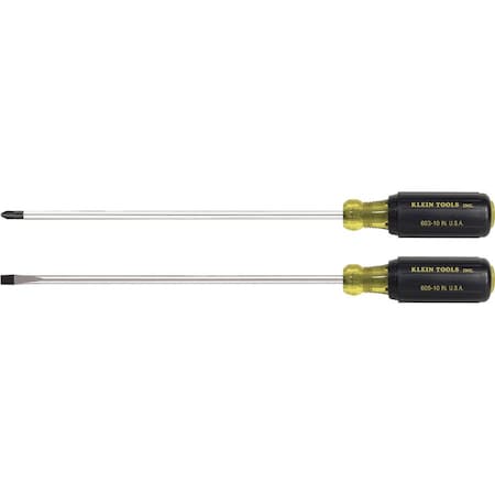 Screwdriver Set, Long Blade Slotted and Phillips, 2-Piece