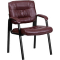 Contemporary Side Reception Chair, 23-1/4 in W 26" L 36" H, Padded, Leather Seat