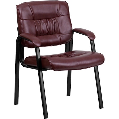 Contemporary Side Reception Chair, 23-1/4 in W 26" L 36" H, Padded, Leather Seat