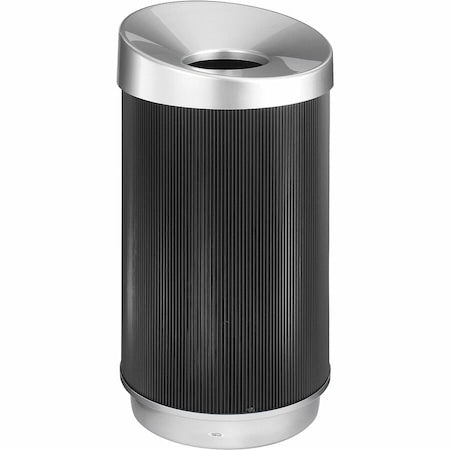 Trash Can, Round, 38 gal., Black