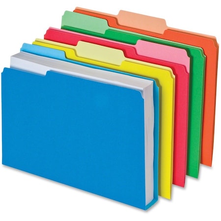 File Folders, Bl/Rd/Orng/Yllw/Grn, PK50