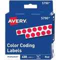 Label, 0.25"Round, Red, PK450
