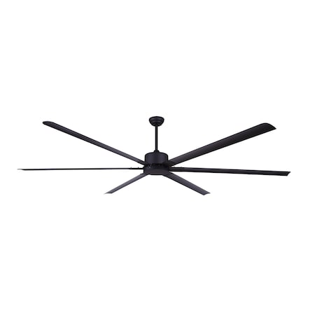 Ceiling Fan, 96 in Blade Dia, 6 Blades, 5 Speeds, 120V AC, Matte Black