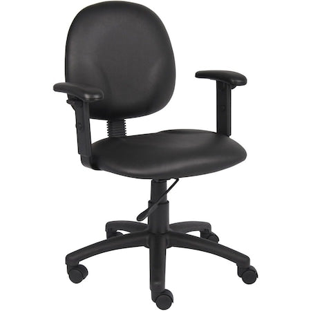 Vinyl Task Chair, Armless, Black