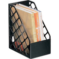 Magazine File, Black, Plastic, 6 1/8 in W, 9 1/2 in L, 11 3/4 in H, 9.5" D, 1 Number of Compartments