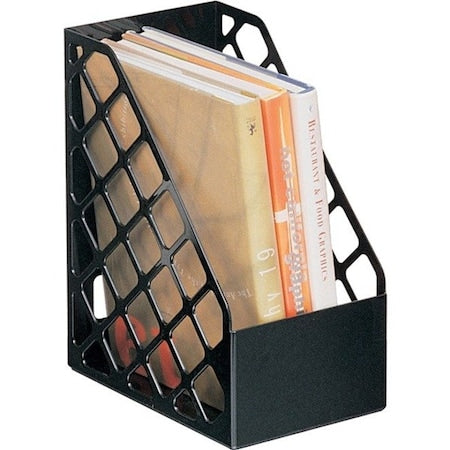 Magazine File, Black, Plastic, 6 1/8 in W, 9 1/2 in L, 11 3/4 in H, 9.5" D, 1 Number of Compartments