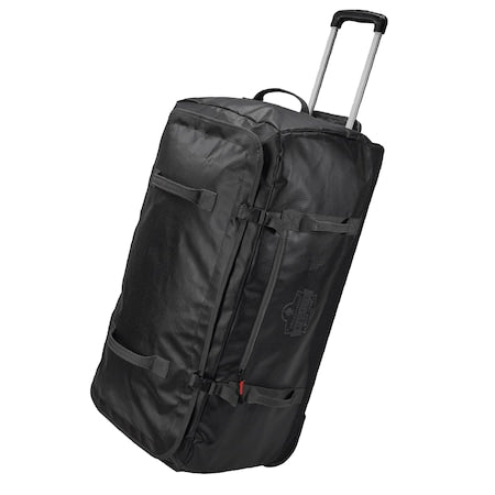 Black Water-Resistant Wheeled Duffel Bag - L