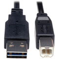 Reversible USB Cable, Black, 10 ft.
