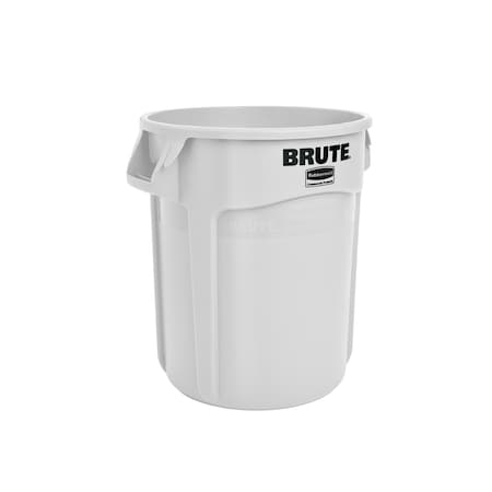 BRUTE 20 gal Round Heavy Duty Plastic Can, White, None, Plastic, Not Applicable