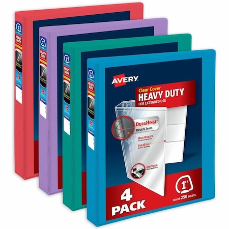 Binder, Assorted Bright Colors, PK4