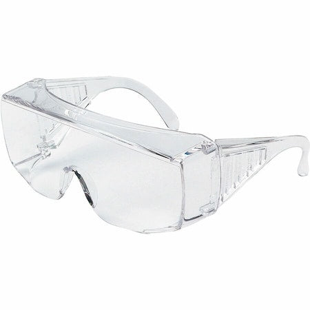 98, Safety Glasses, Uncoated, Polycarbonate Lens, Clear Frame, Frameless