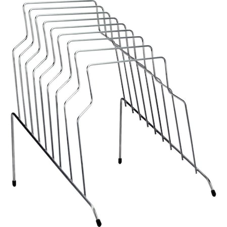 File Holder, Silver, Steel, 10 1/8 in W, 12 1/8 in L, 11 4/5 in H, 8 Number of Compartments