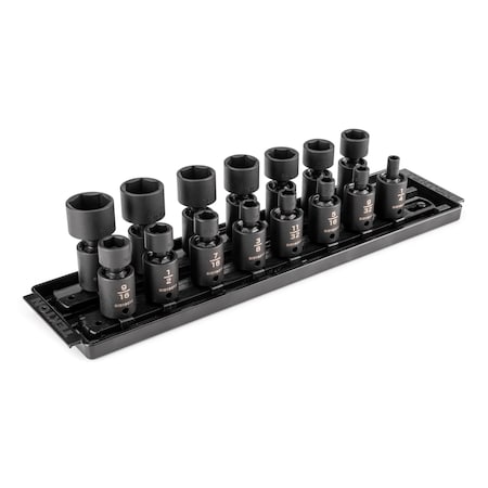 3/8 in Drive Flex Impact Socket Set, SAE, 15 pcs