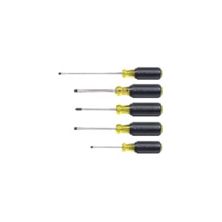 Screwdriver Set, General Purpose, Slotted and Phillips Tip, Steel Shank, Ergonomic Grip, 7-Piece