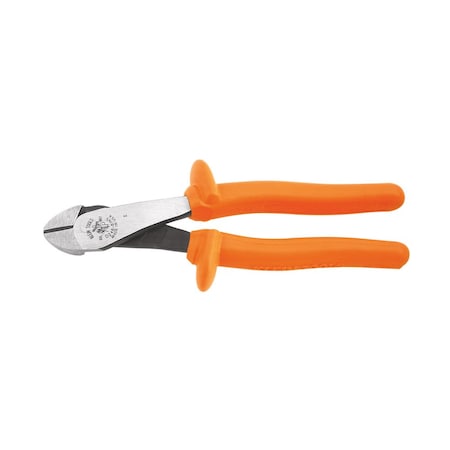 8 1/4 in High Leverage Diagonal Cutting Plier Standard Cut Oval Nose Insulated