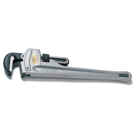 18" Aluminum Straight Pipe Wrench, Serrated, Tether Capable, 2-1/2" Jaw Capacity