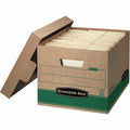 File Box, Corrugated Fiberboard, 12 1/2 in W, 16 1/4 in D, 10 1/4 in H, Green, Brown