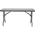 IndestrucTable Commercial Folding Table, Charcoal Top and Frame, 30 in W x 60 in L x 29 in H