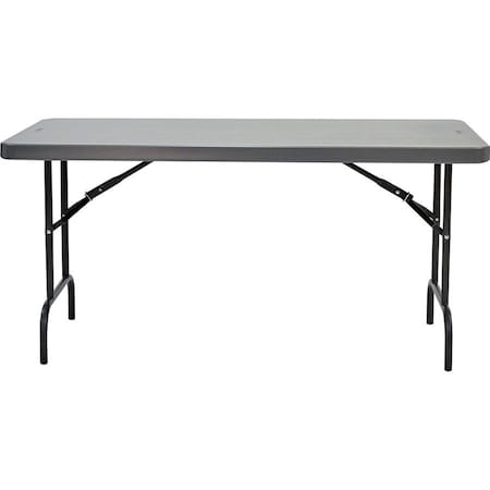 IndestrucTable Commercial Folding Table, Charcoal Top and Frame, 30 in W x 60 in L x 29 in H