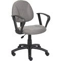 B317 Posture Deluxe Office Task Chair, Gray Back, 25 in W 25" L 40" H, Loop, Tweed Seat