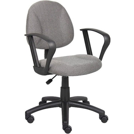 B317 Posture Deluxe Office Task Chair, Gray Back, 25 in W 25" L 40" H, Loop, Tweed Seat