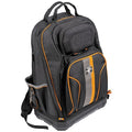 Tool Backpack, Black/Orange, 1680d Ballistic Weave Body; Hard Molded Polypropylene Bottom