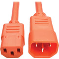 Heavy Duty Power Extension Cord 15A 14 AWG C14 to C13 Orange 6FT