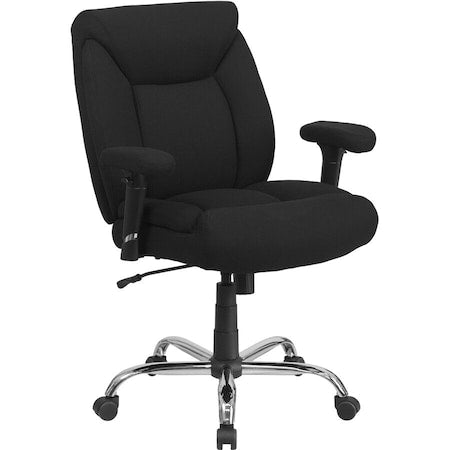 Hercules Task Office Chair, Black Back, 29 in W 29" L 42-3/4" H, Adjustable Padded, Fabric Seat