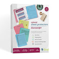 8-1/2" x 11" Assorted Non Glare Colored Heavyweight Poly Sheet Protectors, 50/BX