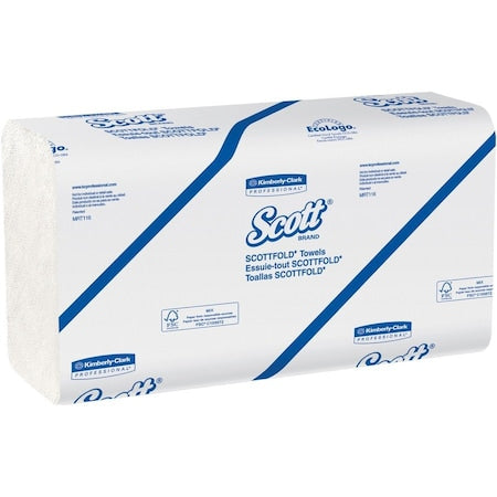 Scott Essential Scottfold Multifold Paper Towels, 1 Ply, 175 Sheets, White, 25 PK