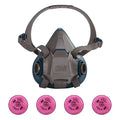 Half Mask Respirator Kit: Includes 4 Disc Filters, Nuisance Organic Vapor, P100, 6000 Series, Size M